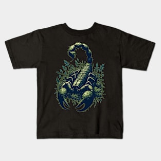 Scorpion overgrown with moss, plants and flowers Kids T-Shirt